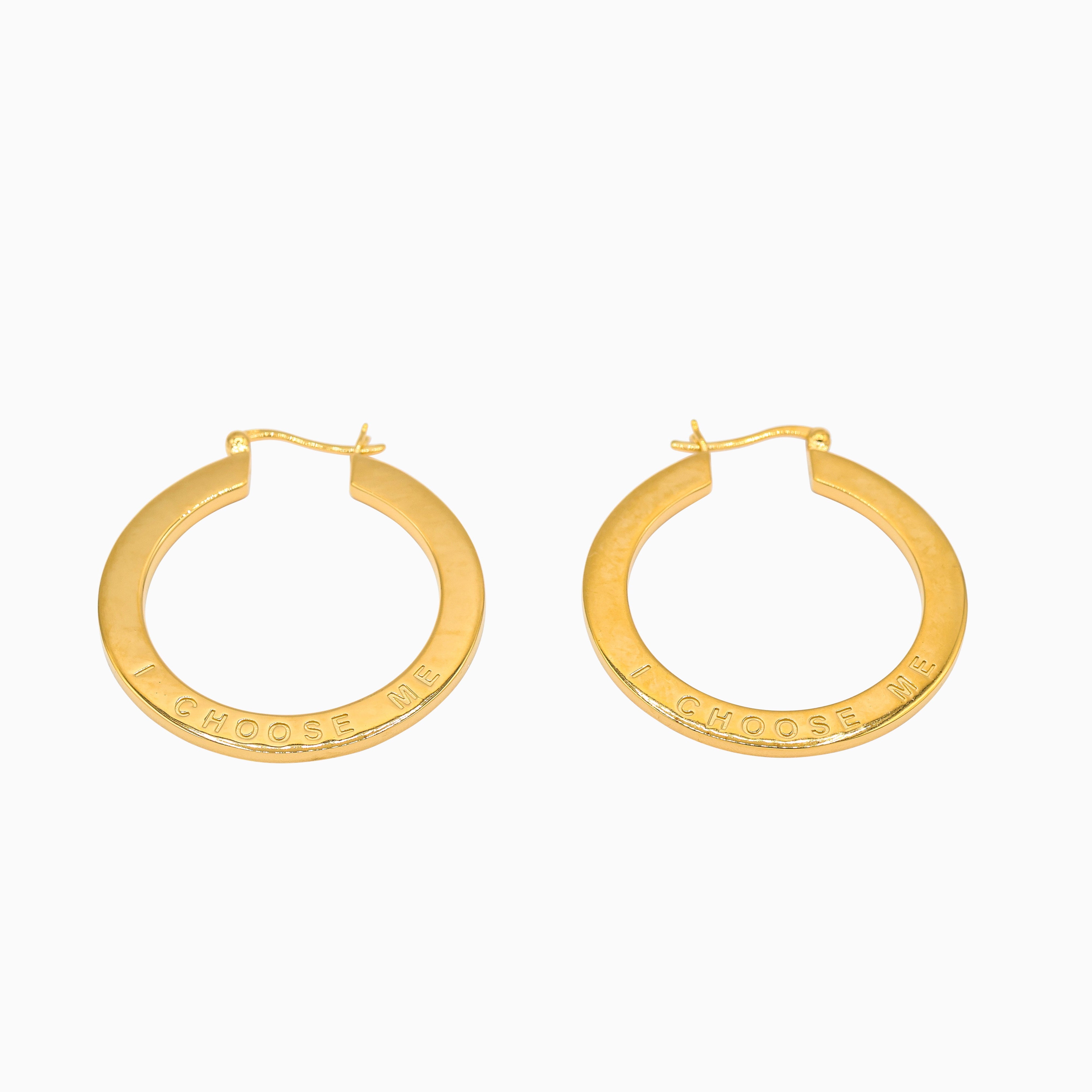 18k Gold Vermeil-I CHOOSE ME Hoop Earrings