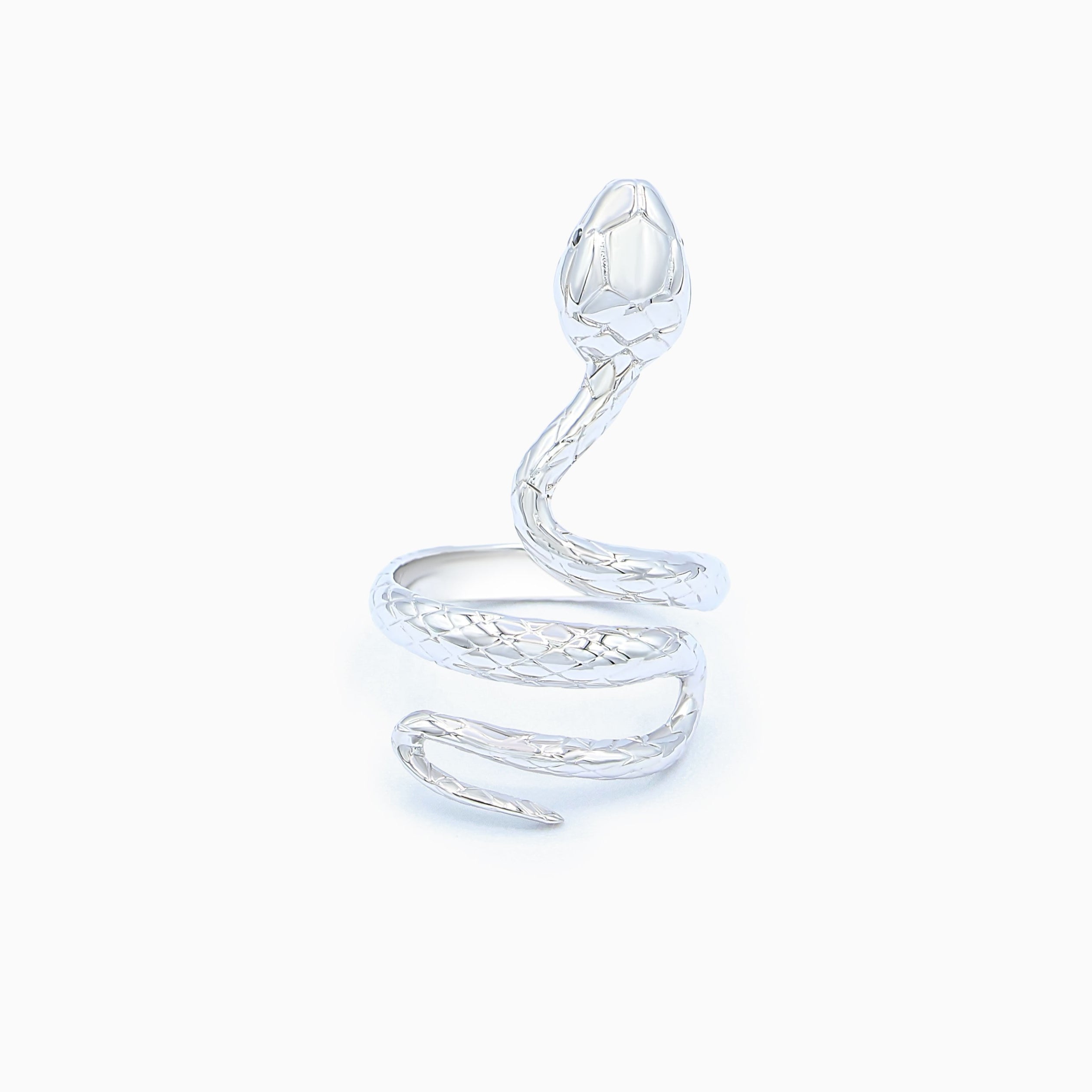 Sterling Silver (With Rhodium Protection)-COLD-BLOODED Snake Ring