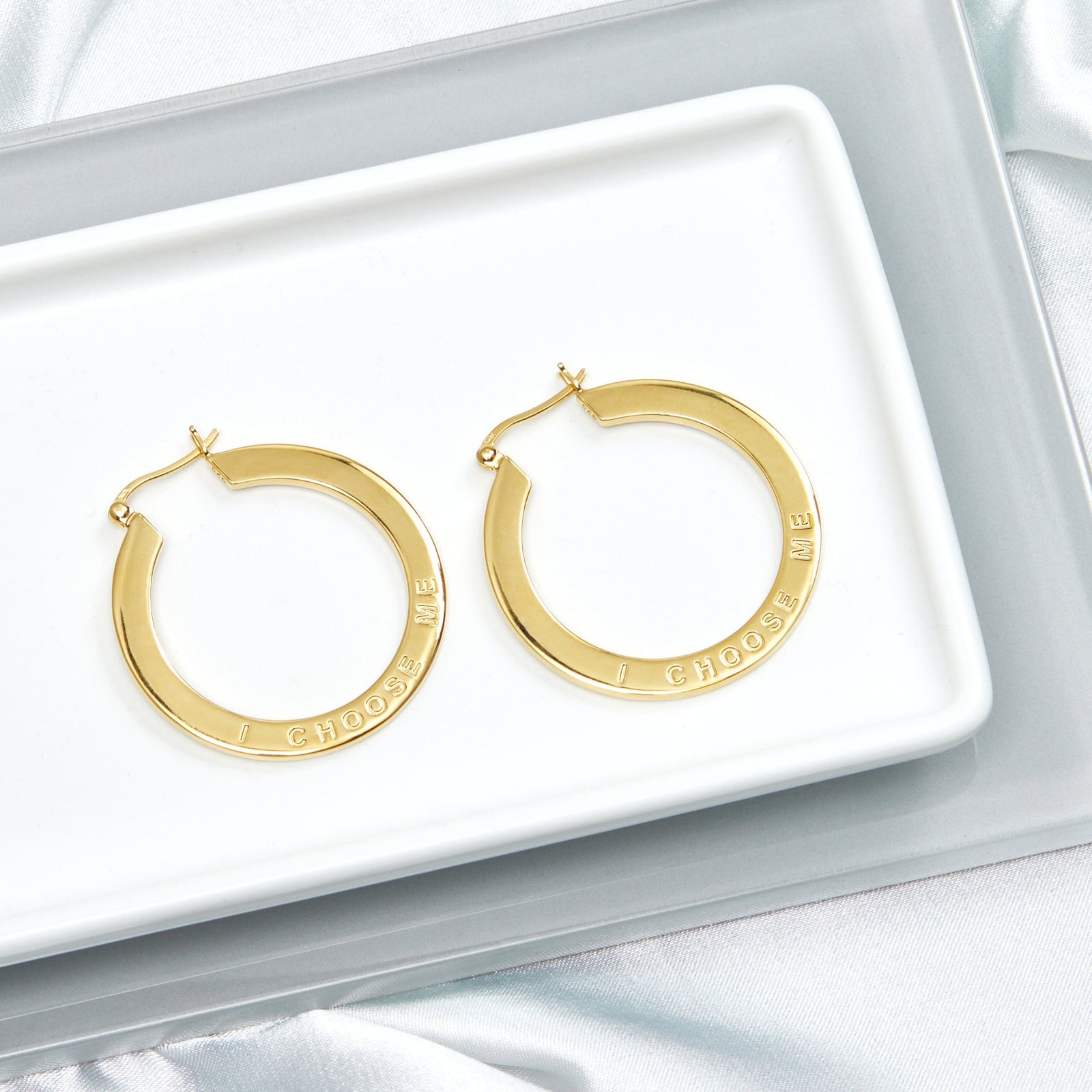 18k Gold Vermeil-I CHOOSE ME Hoop Earrings
