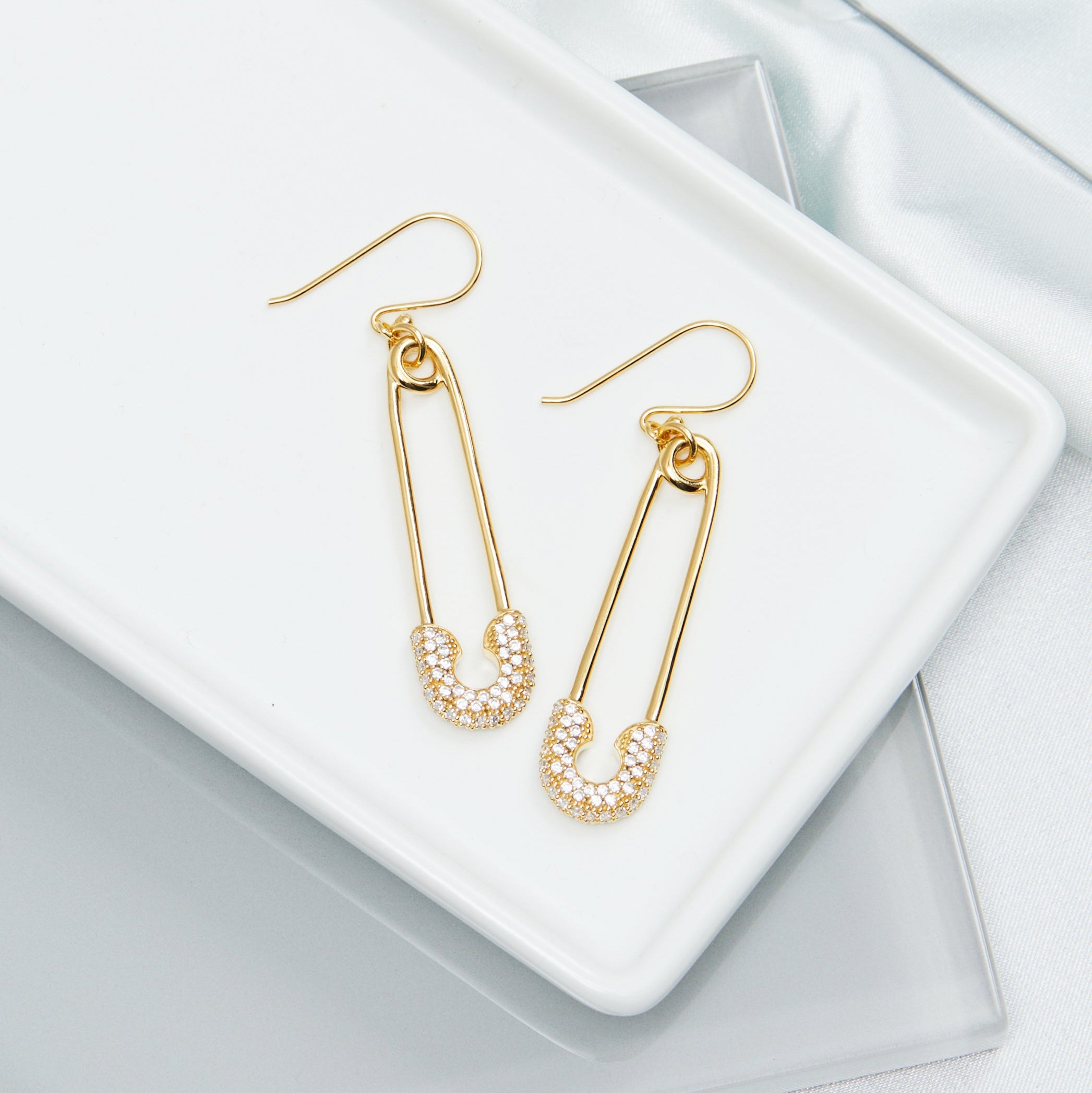 18k Gold Vermeil-SOLIDARITY Safety Pin Earrings