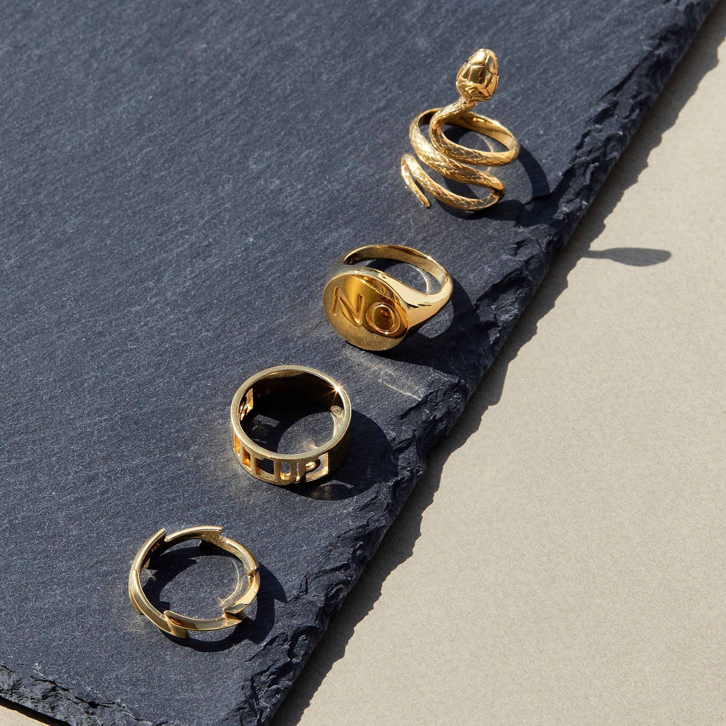 18k Gold Vermeil-STRIKING Lightning Bolt Ring