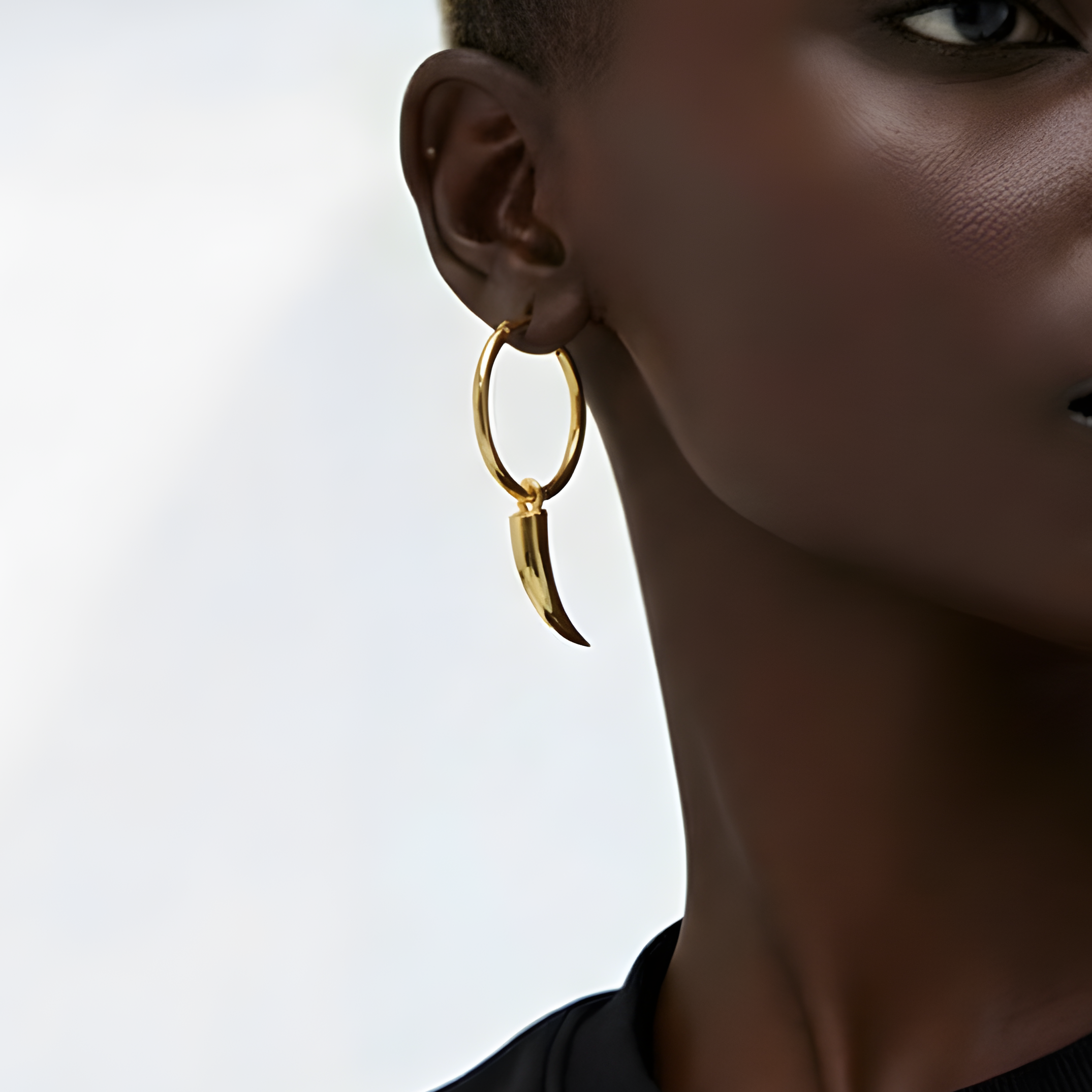 18k Gold Vermeil-CLAWS OUT Hoop Earrings With Claw Charm