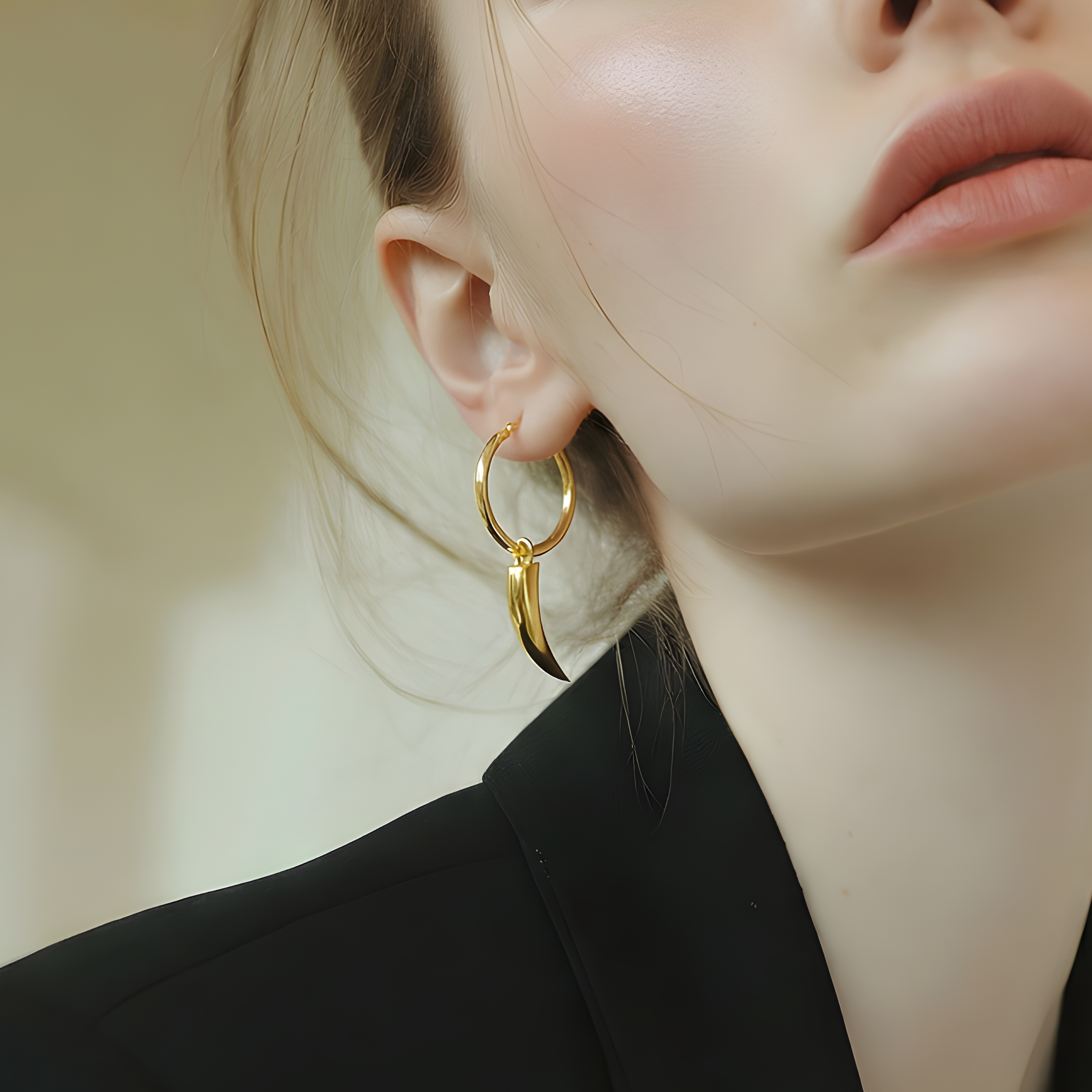 18k Gold Vermeil-CLAWS OUT Hoop Earrings With Claw Charm