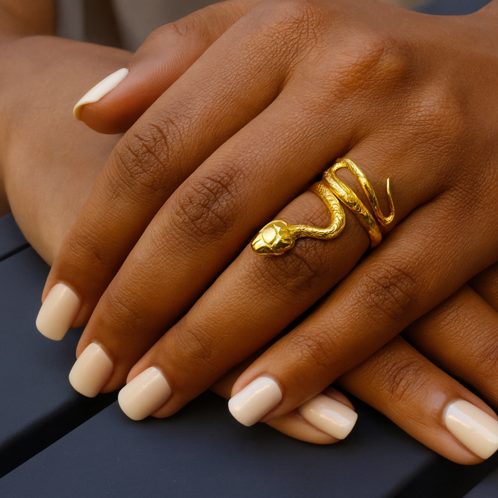 18k Gold Vermeil-COLD-BLOODED Snake Ring