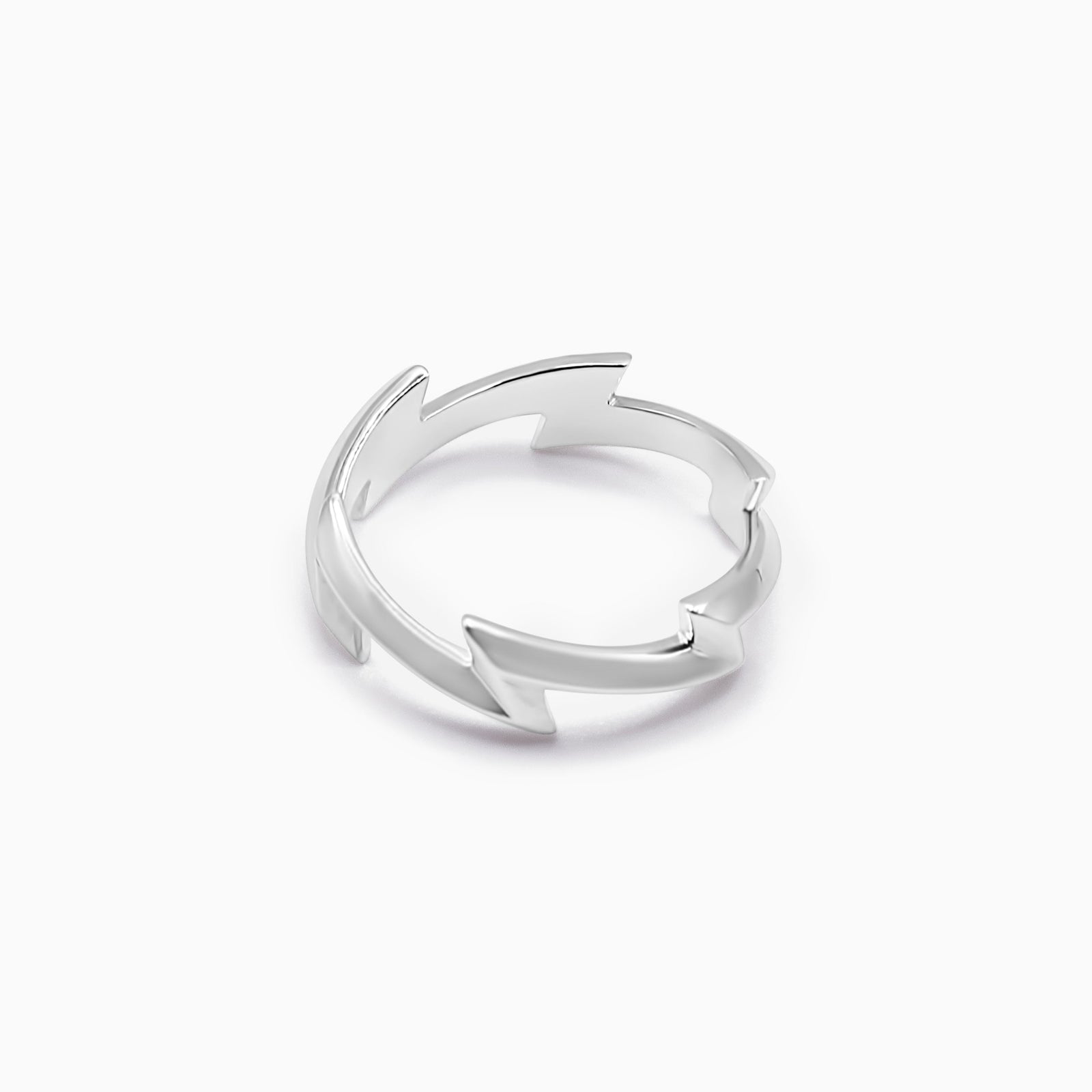 Sterling Silver (With Rhodium Protection)-STRIKING Lightning Bolt Ring