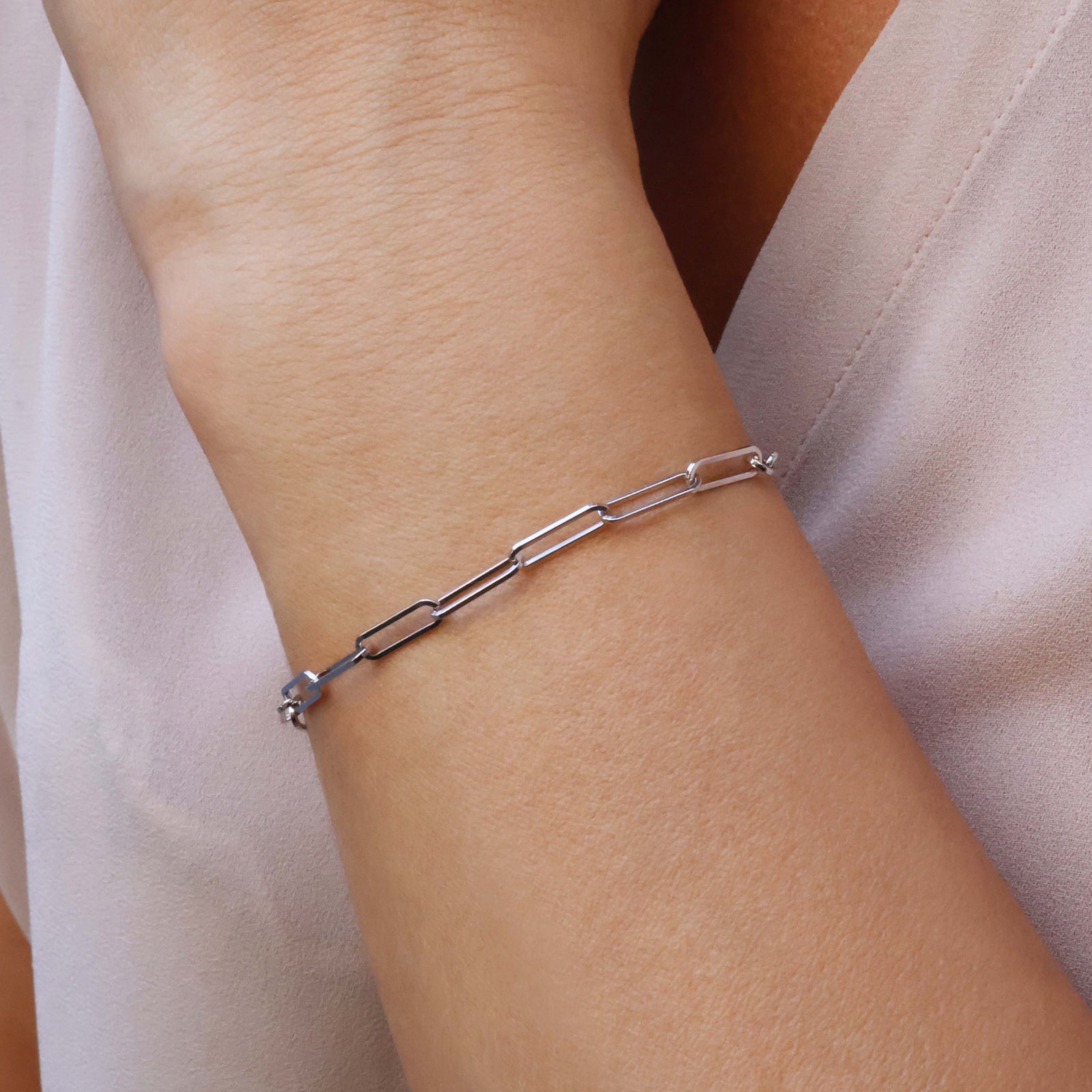 Sterling Silver (With Rhodium Protection)-UNBREAKABLE Chain Link Bracelet