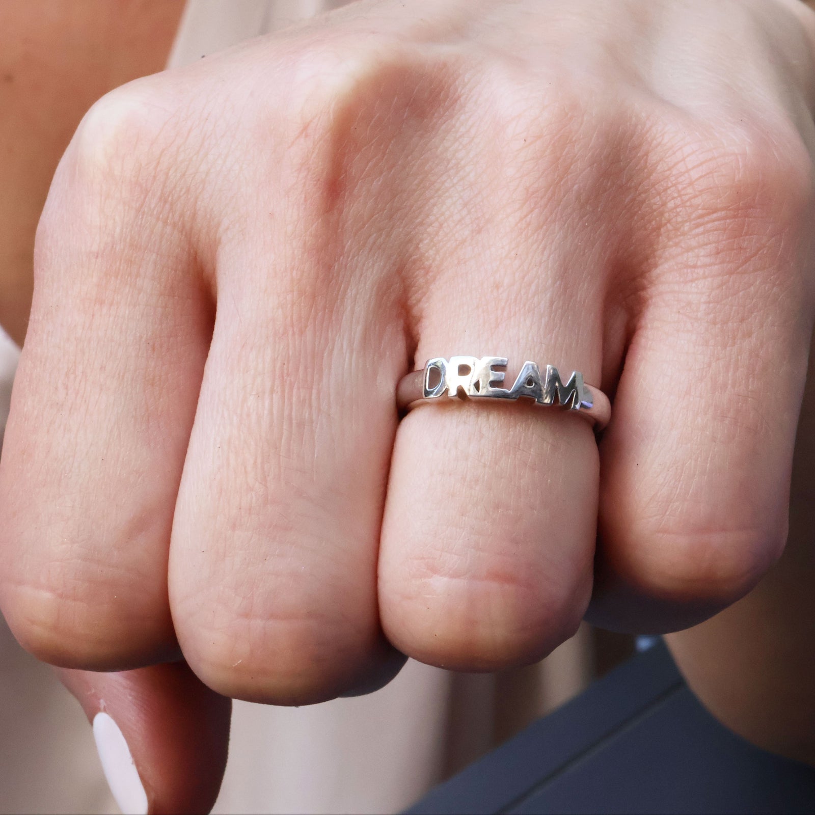 Sterling Silver (With Rhodium Protection)-DREAM Ring