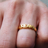Gold Dream Ring on finger
