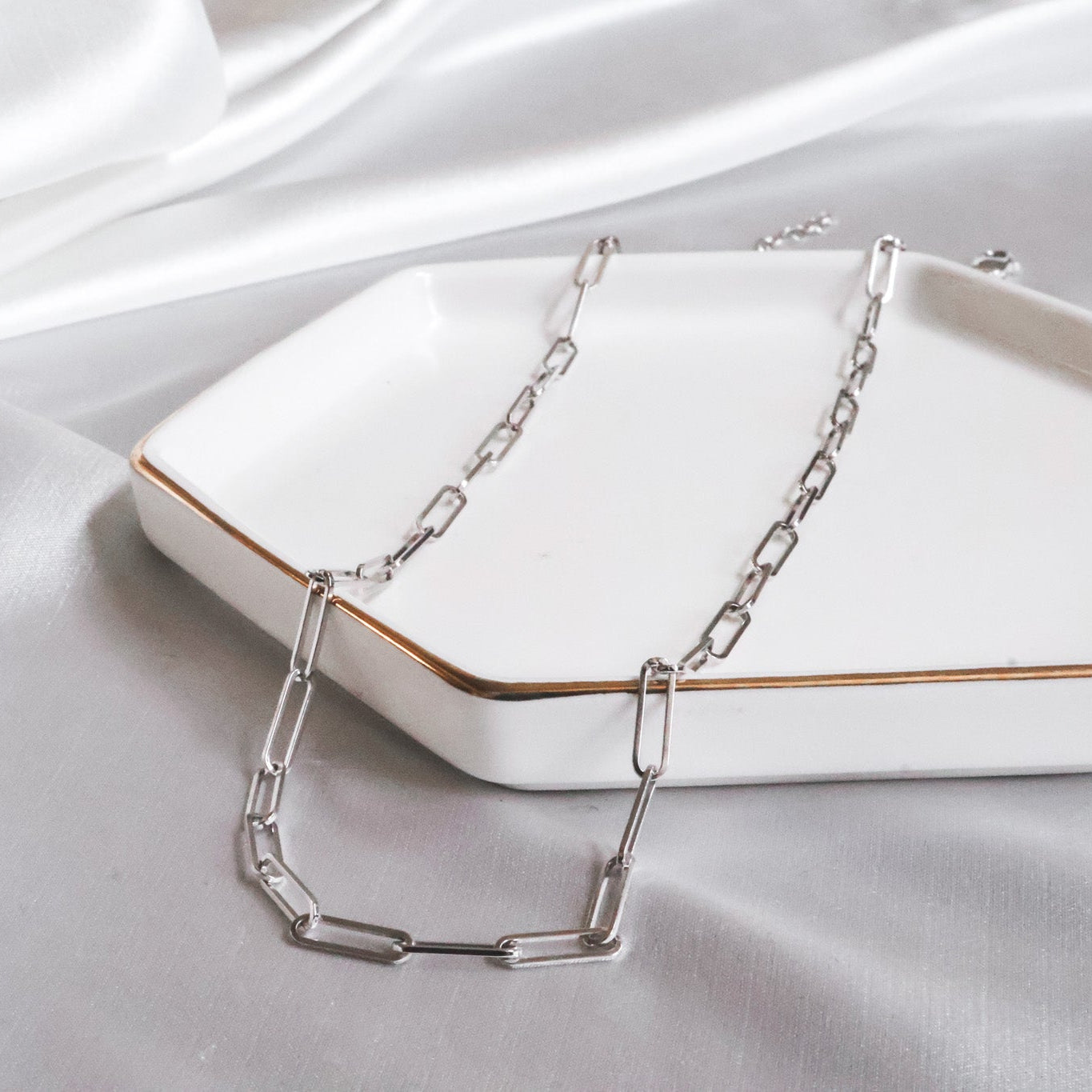 Sterling Silver (With Rhodium Protection)-UNBREAKABLE Chain Link Necklace