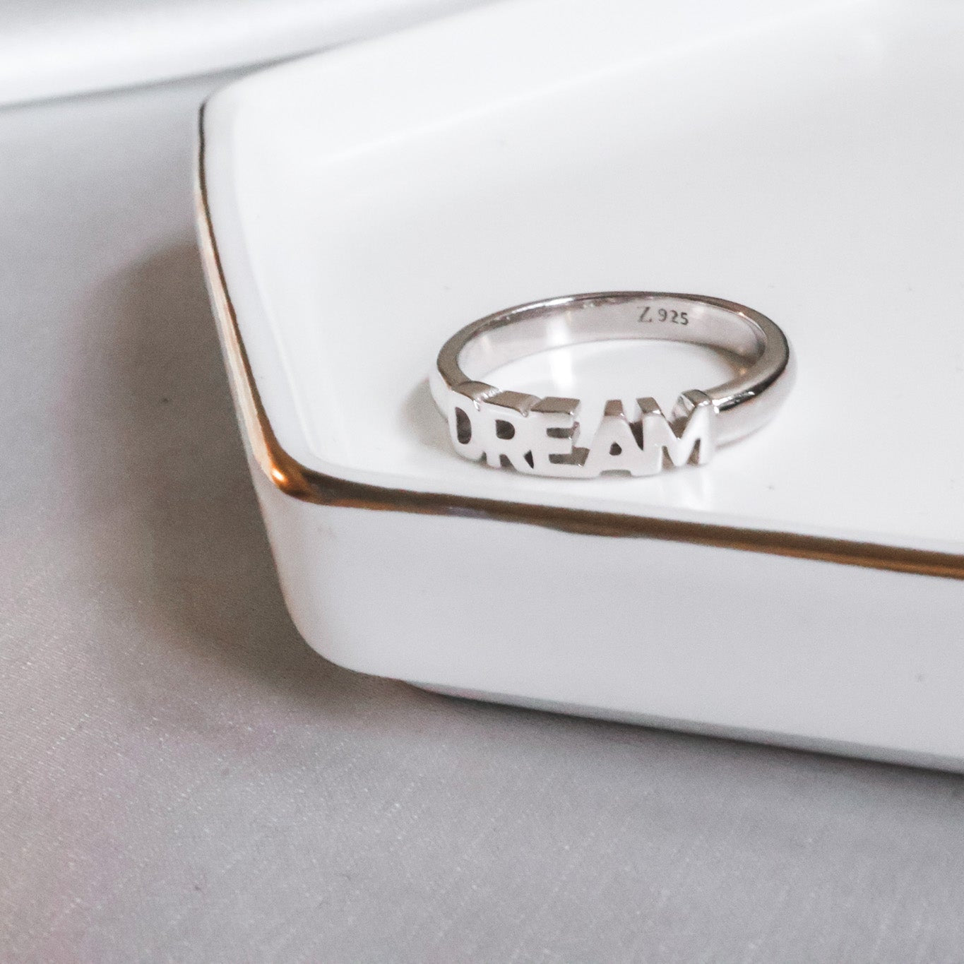 Sterling Silver (With Rhodium Protection)-DREAM Ring