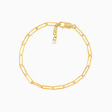 Gold chain bracelet on a white background