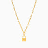 18k Gold Vermeil-UNBREAKABLE Chain Link Necklace With Padlock