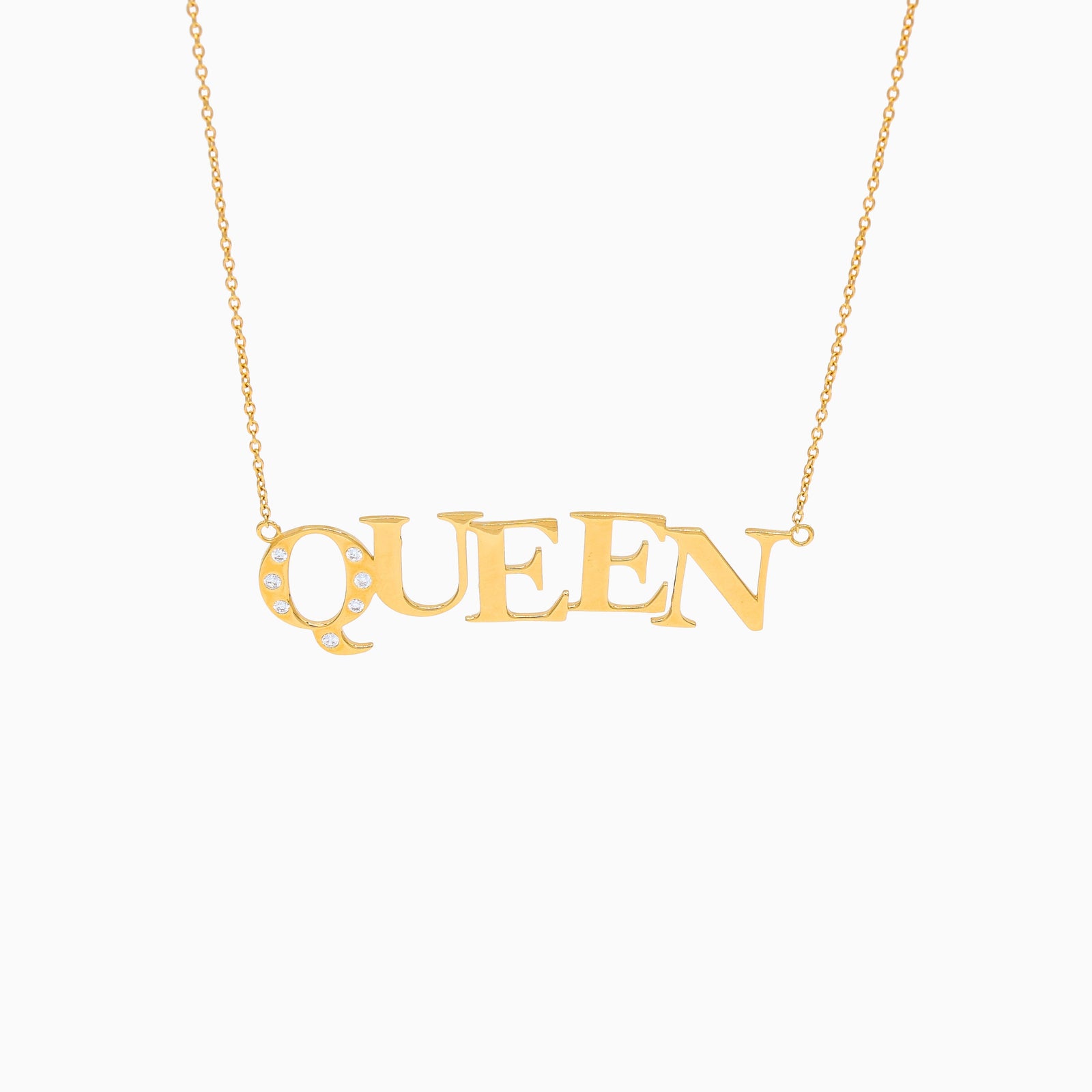18k Gold Vermeil-QUEEN Necklace