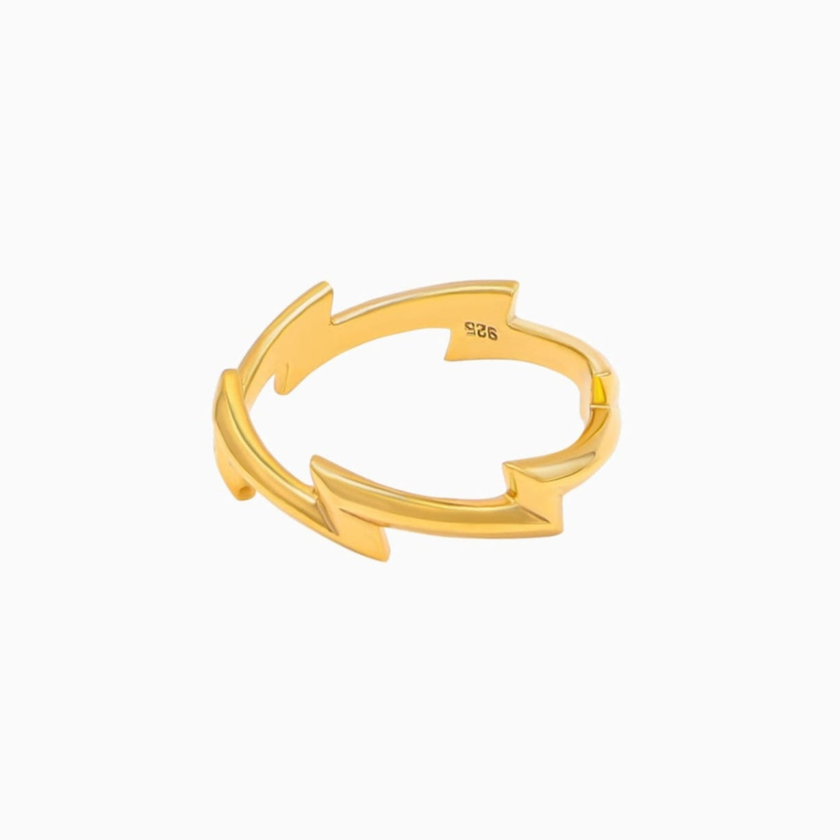 18k Gold Vermeil-STRIKING Lightning Bolt Ring