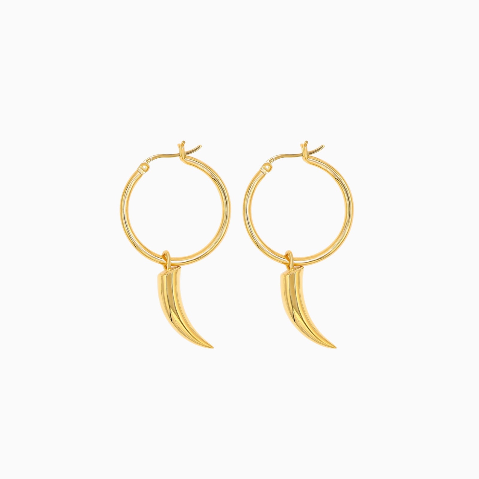 18k Gold Vermeil-CLAWS OUT Hoop Earrings With Claw Charm