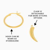 CLAWS OUT Hoop Earrings With Claw Charm