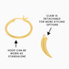 18k Gold Vermeil-CLAWS OUT Hoop Earrings With Claw Charm