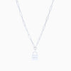 Sterling Silver (With Rhodium Protection)-UNBREAKABLE Chain Link Necklace With Padlock