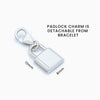 Sterling Silver (With Rhodium Protection)-UNBREAKABLE Chain Link Bracelet with Mini Padlock