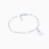 Sterling Silver (With Rhodium Protection)-UNBREAKABLE Chain Link Bracelet with Mini Padlock