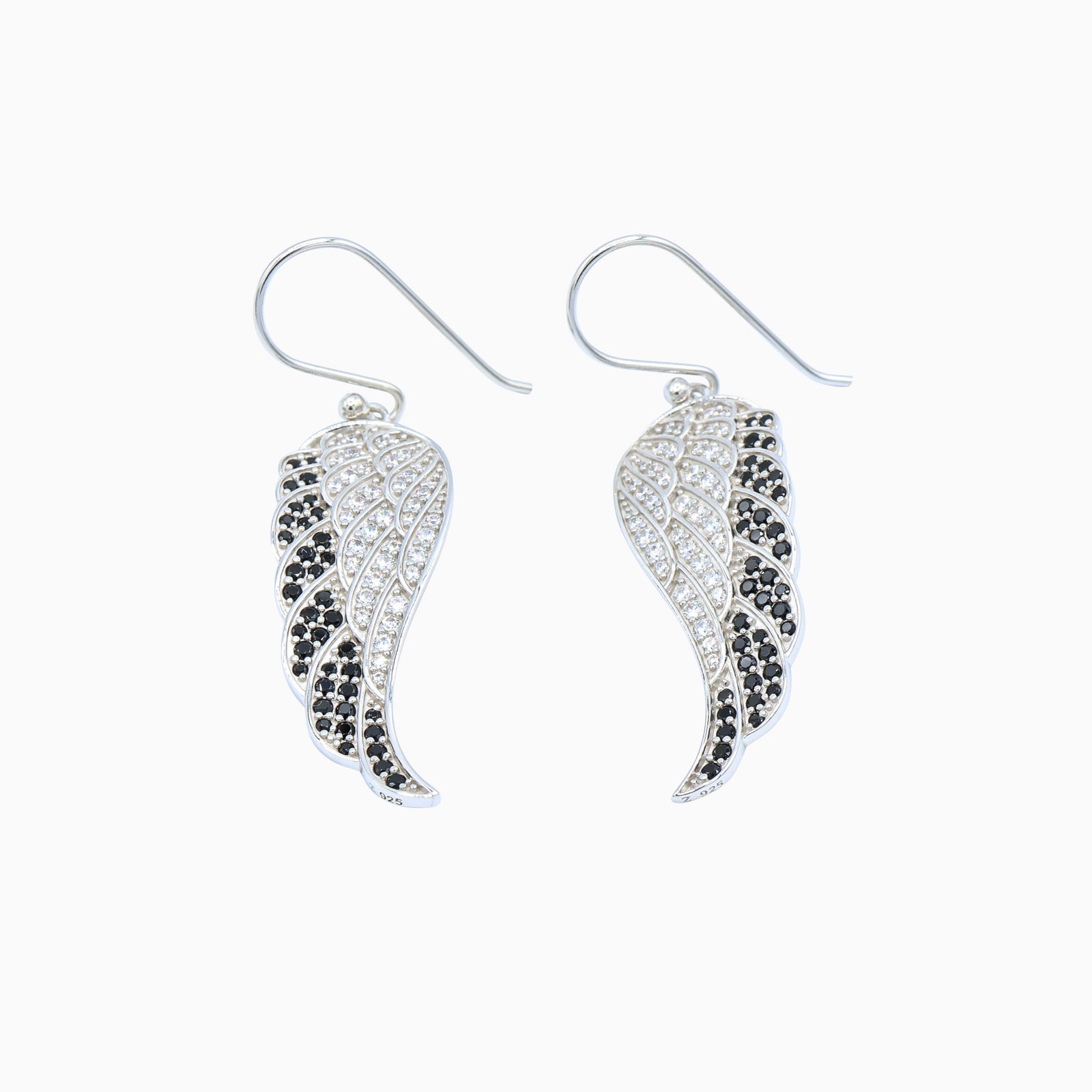 Sterling Silver (With Rhodium Protection)-UNSTOPPABLE Angel Wing Earrings