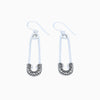 Sterling Silver (With Rhodium Protection)-SOLIDARITY Safety Pin Earrings