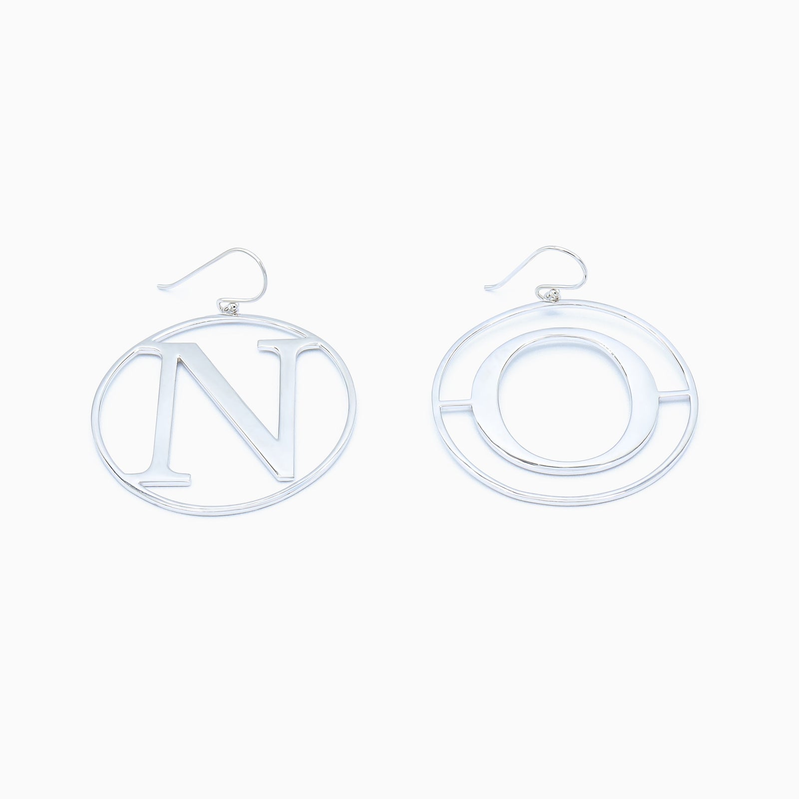 Sterling Silver (With Rhodium Protection)-N.O. Hoop Earrings