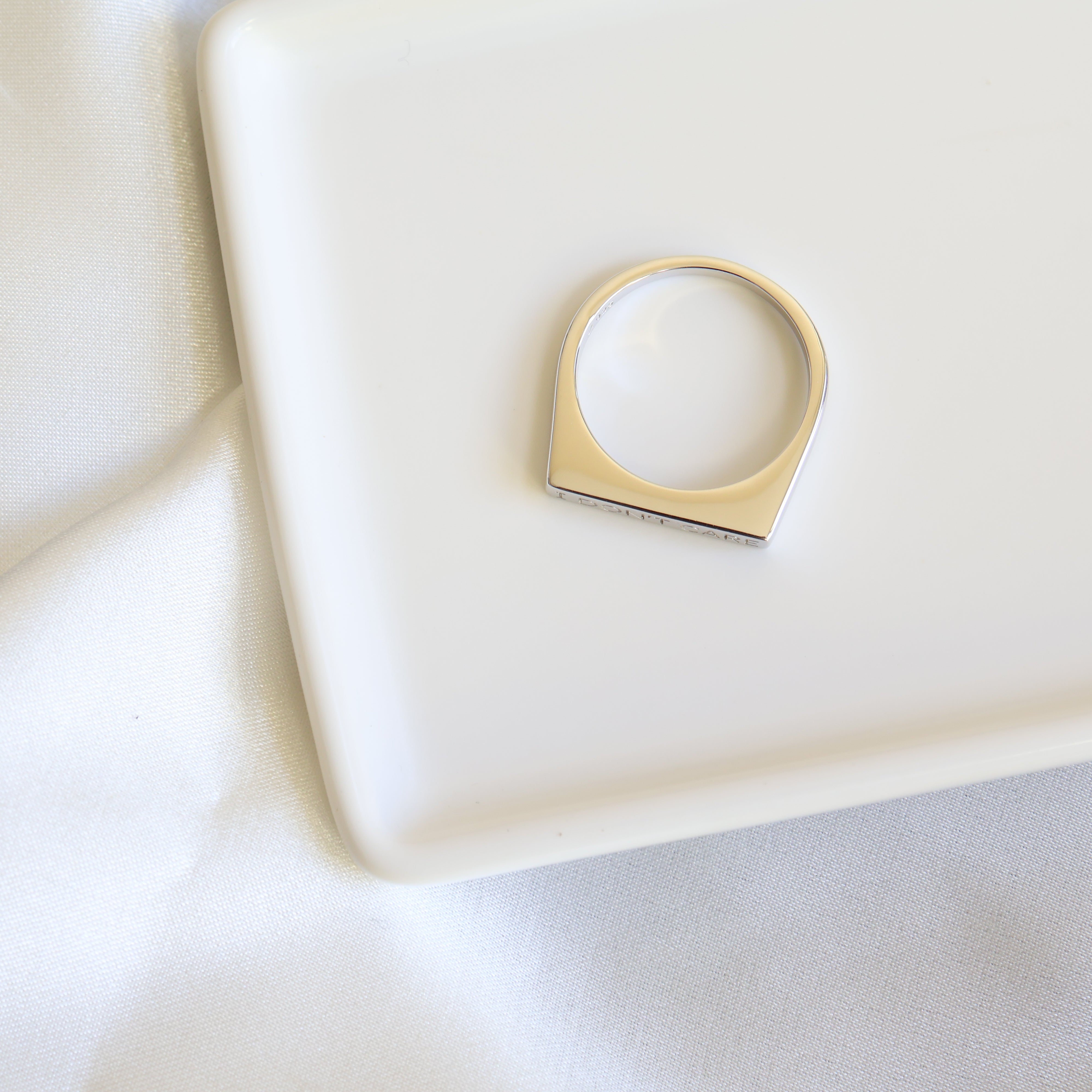 Sterling Silver (With Rhodium Protection)-I DON'T CARE Ring