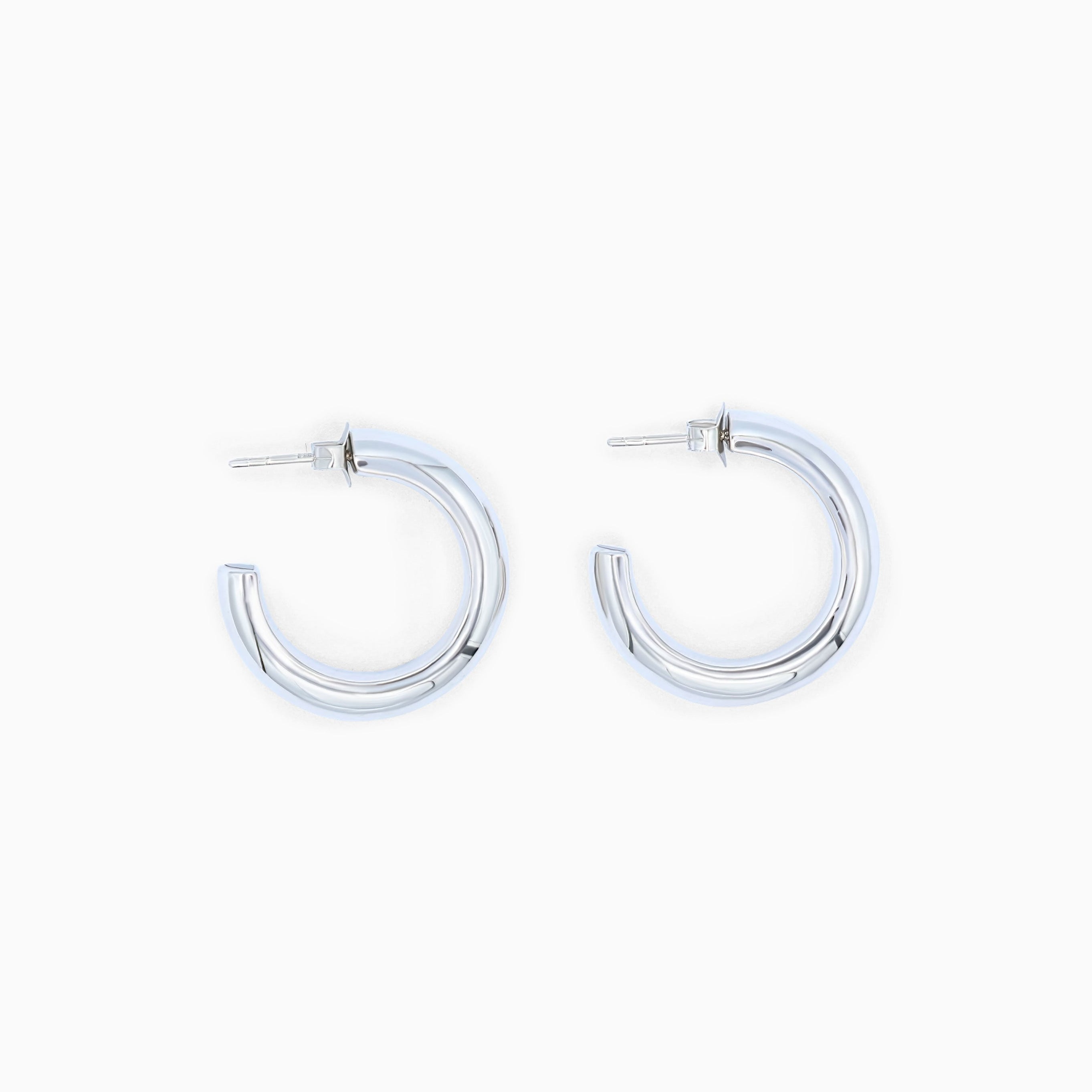 Sterling Silver (With Rhodium Protection)-GO CHUNK YOURSELF Chunky Hoop Earrings - Large