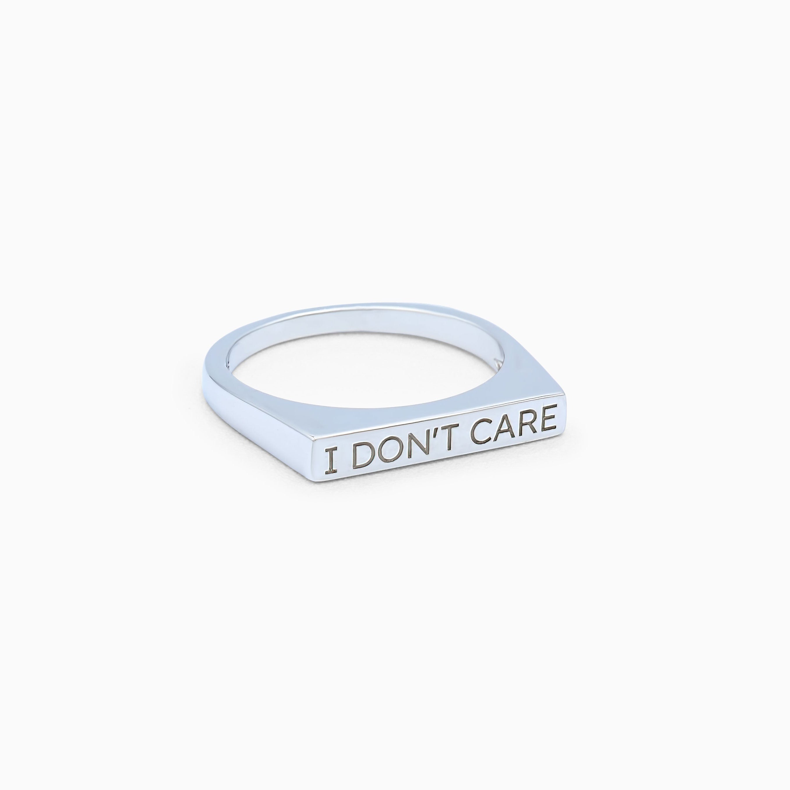 Sterling Silver (With Rhodium Protection)-I DON'T CARE Ring
