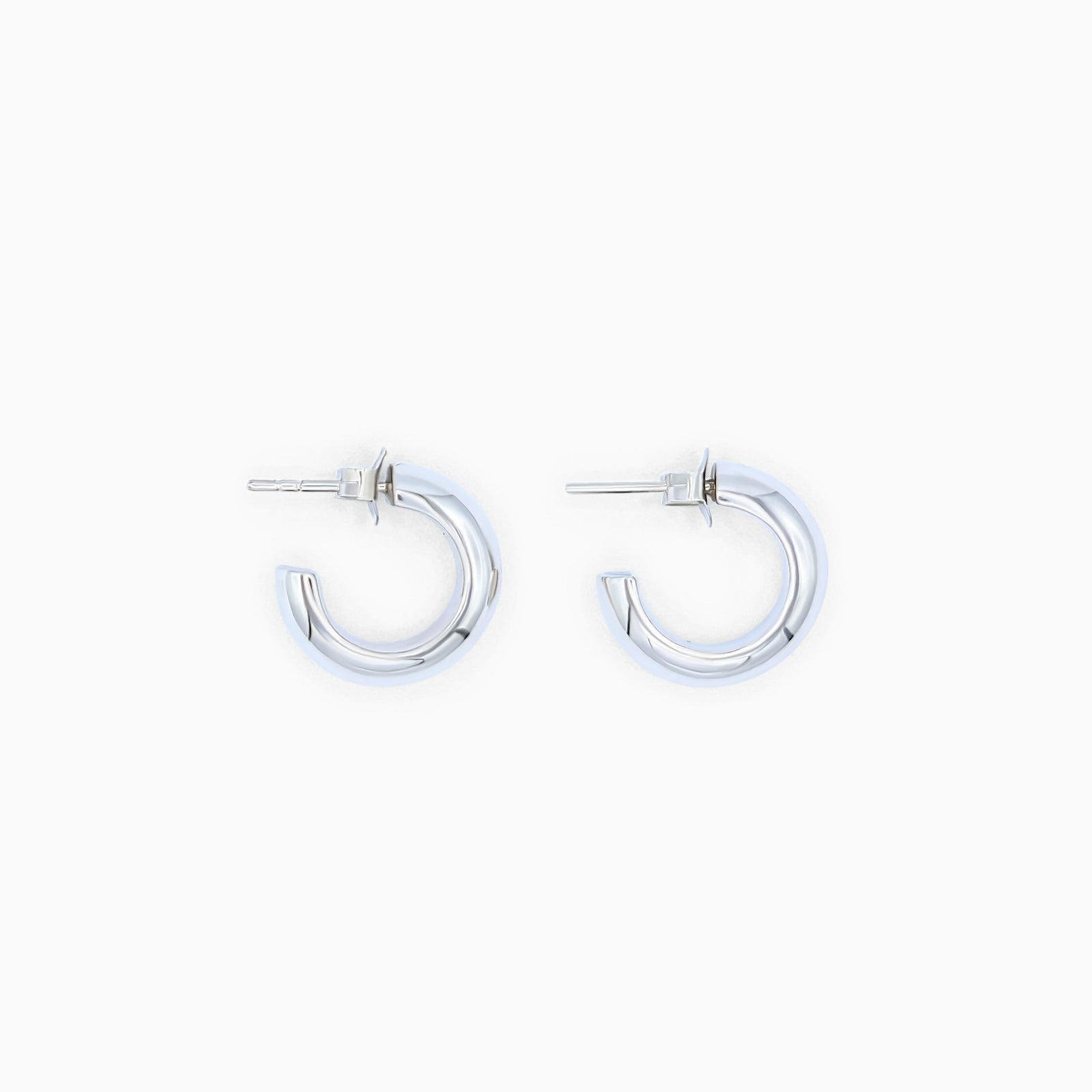 Sterling Silver (With Rhodium Protection)-GO CHUNK YOURSELF Chunky Hoop Earrings - Medium