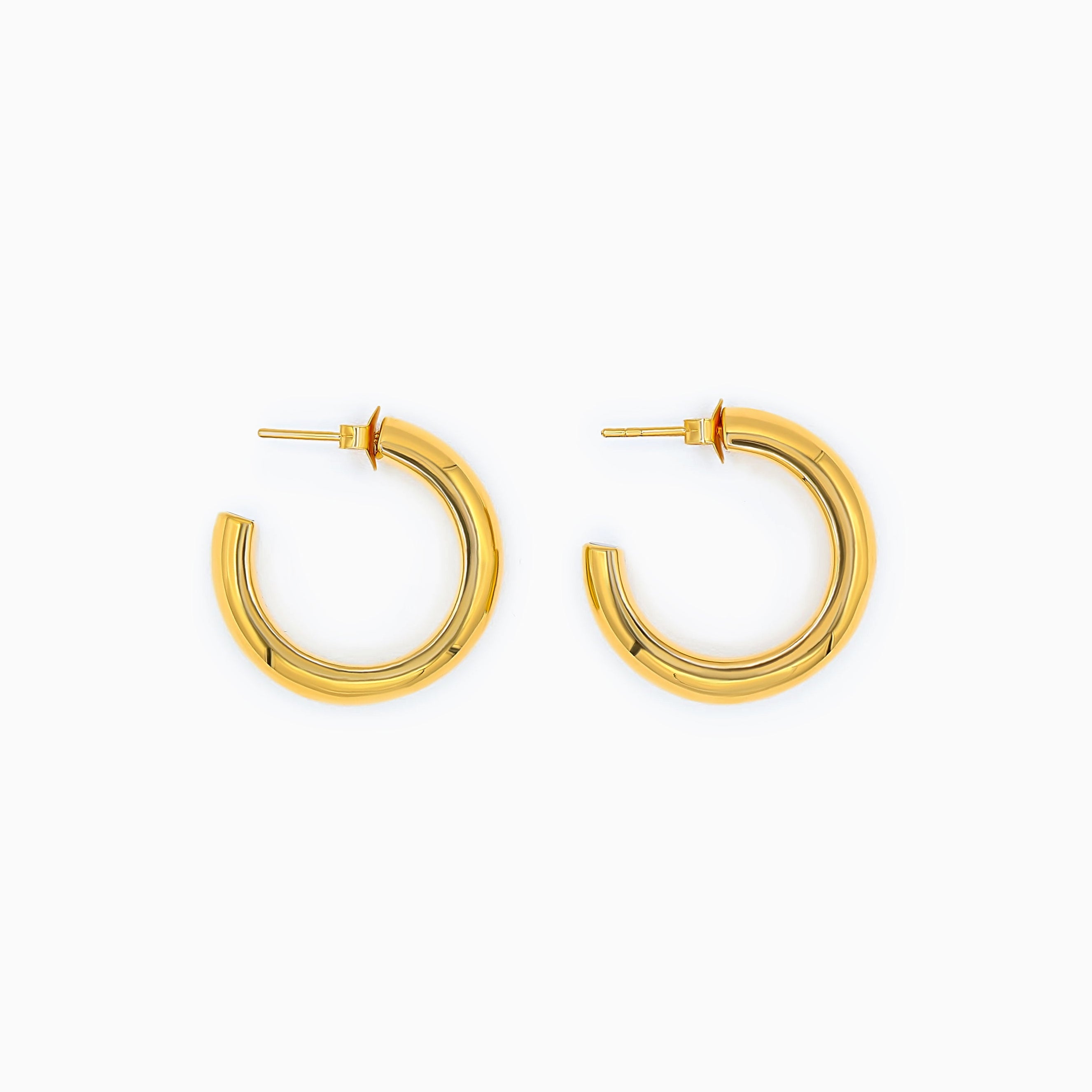 18k Gold Vermeil-GO CHUNK YOURSELF Chunky Hoop Earrings - Large