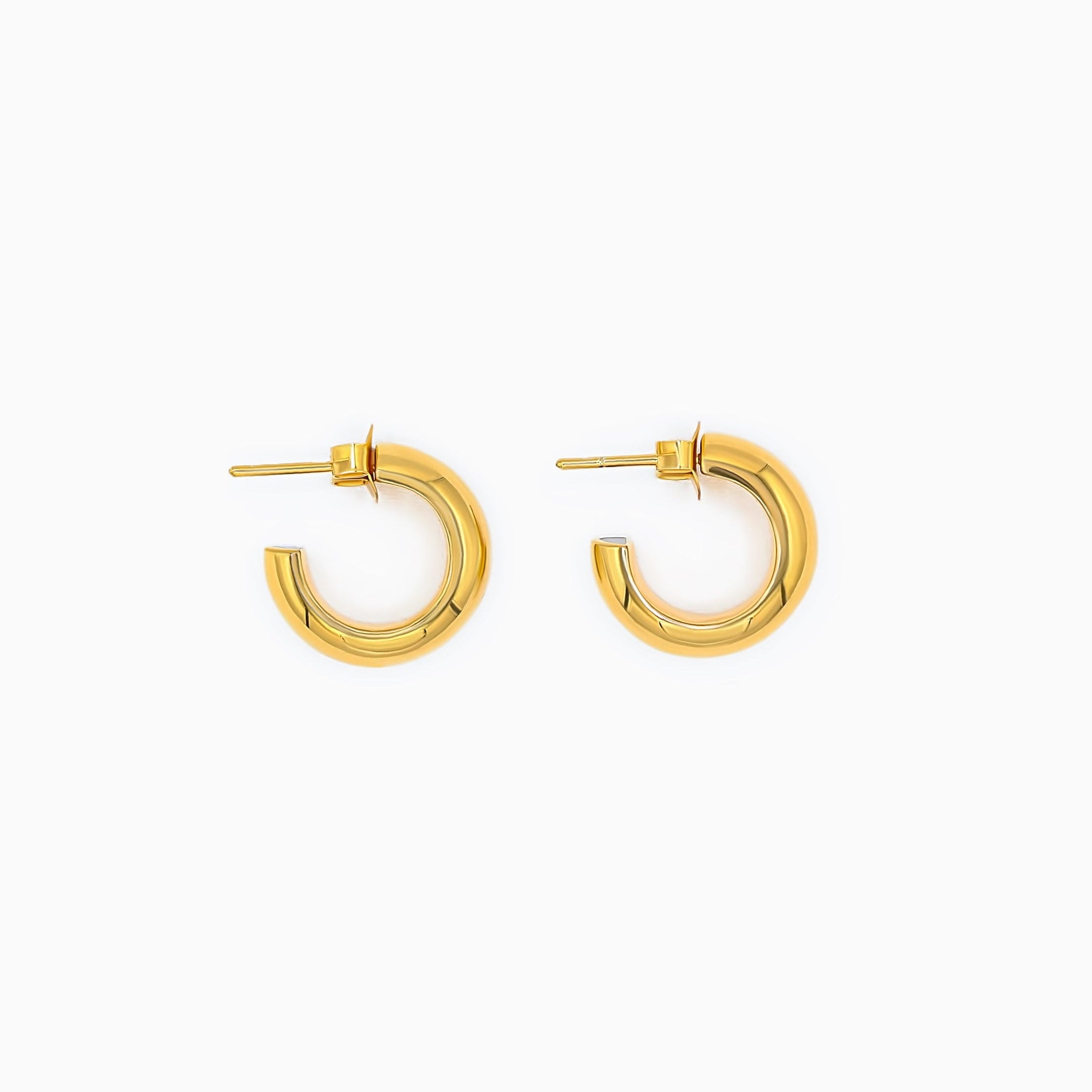 18k Gold Vermeil-GO CHUNK YOURSELF Chunky Hoop Earrings - Medium