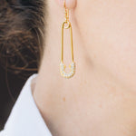 safety pin earring on caucasian lady