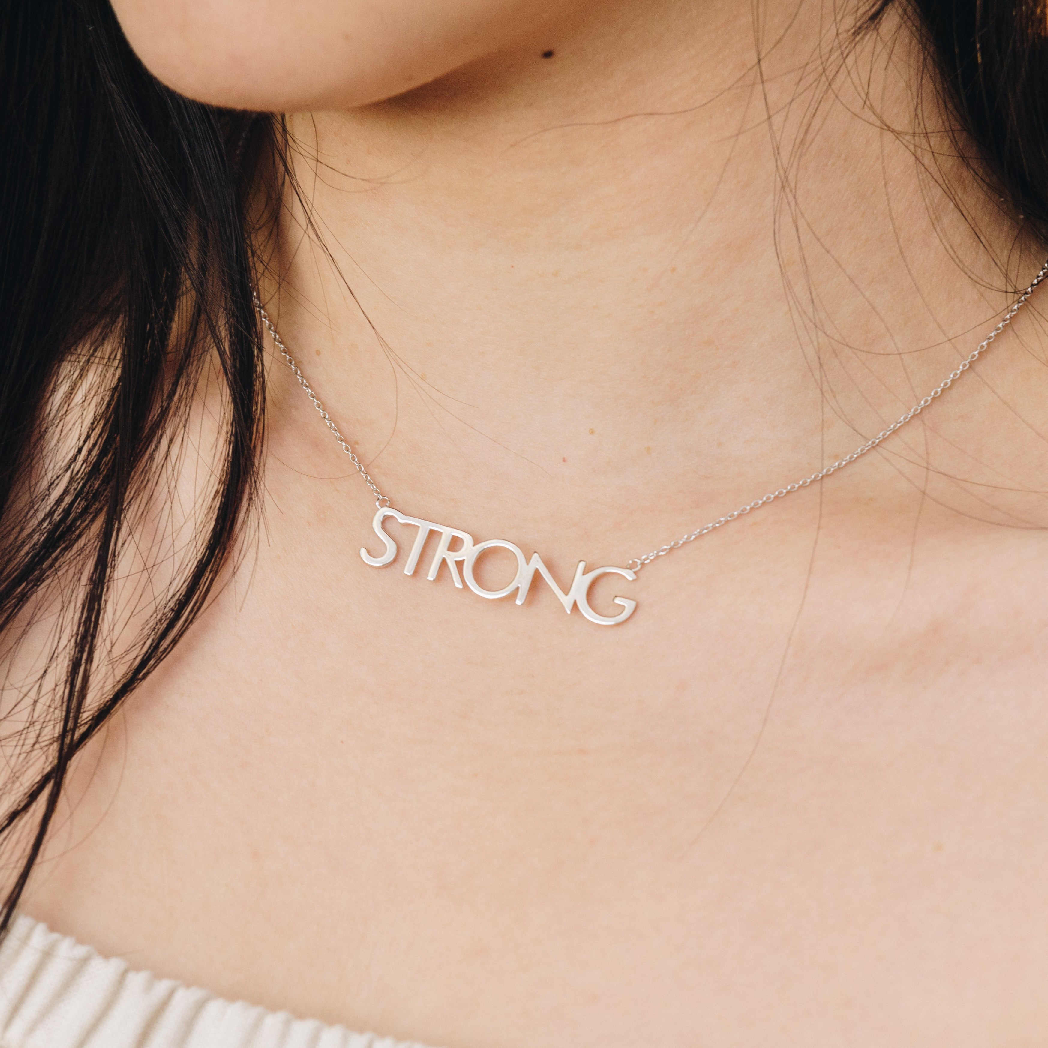 Sterling Silver (With Rhodium Protection)-STRONG Necklace
