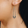 Sterling Silver (With Rhodium Protection)-SOLIDARITY Safety Pin Earrings