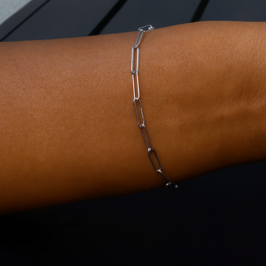 Sterling Silver (With Rhodium Protection)-UNBREAKABLE Chain Link Bracelet