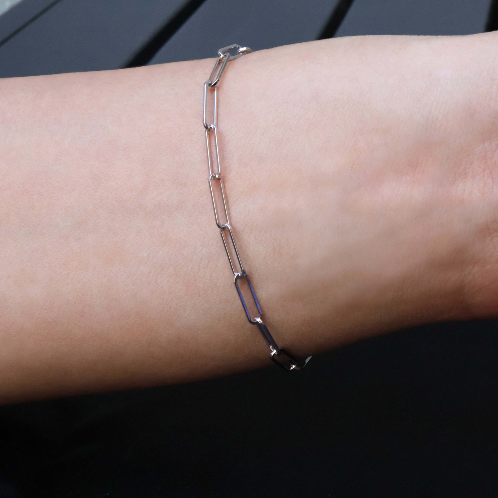 Sterling Silver (With Rhodium Protection)-UNBREAKABLE Chain Link Bracelet