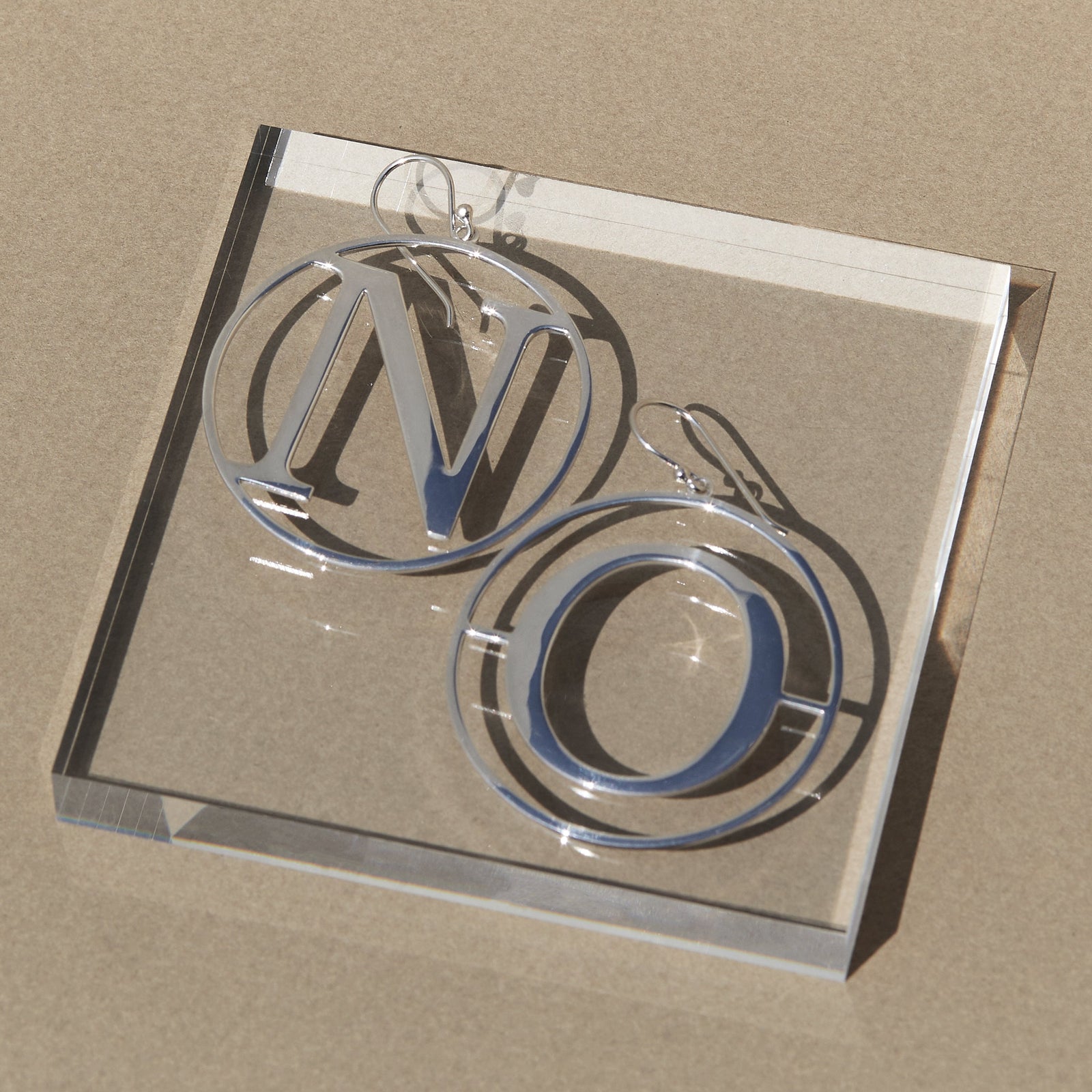 Sterling Silver (With Rhodium Protection)-N.O. Hoop Earrings
