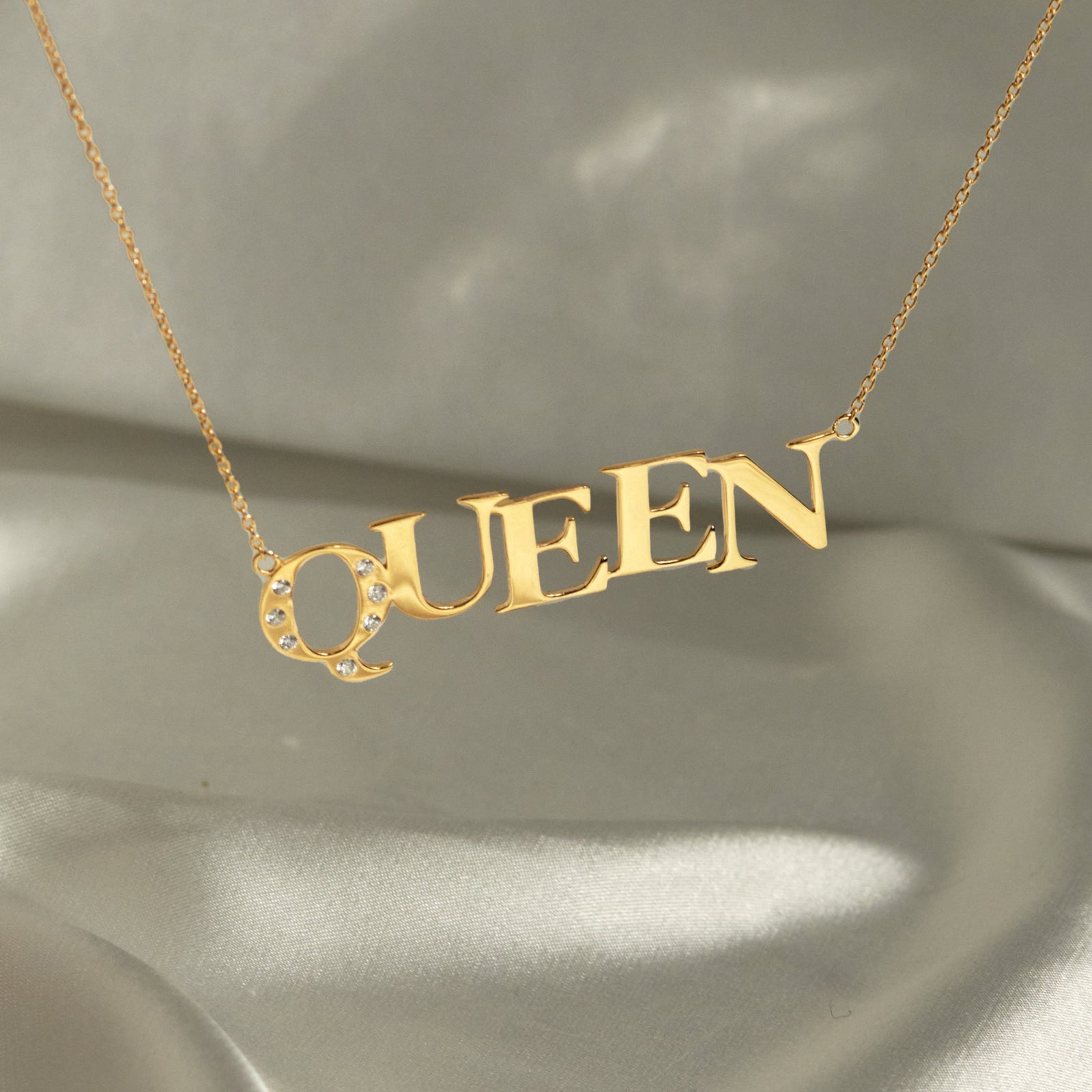 18k Gold Vermeil-QUEEN Necklace