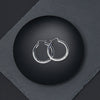 Sterling Silver (With Rhodium Protection)-I CHOOSE ME Hoop Earrings