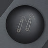 Sterling Silver (With Rhodium Protection)-SOLIDARITY Safety Pin Earrings