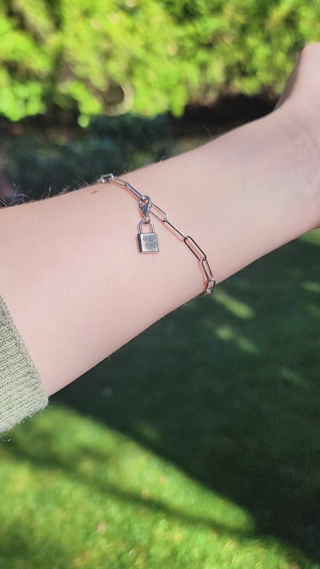 -UNBREAKABLE Chain Link Bracelet with Mini Padlock