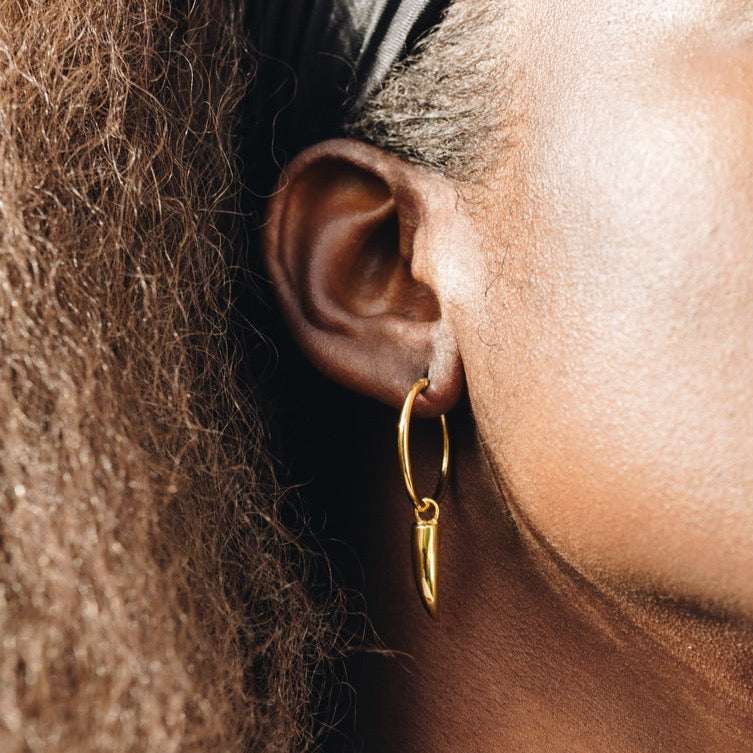 18k Gold Vermeil-CLAWS OUT Hoop Earrings With Claw Charm